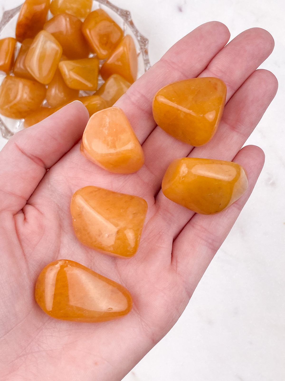 Orange Aventurine Palm Stone