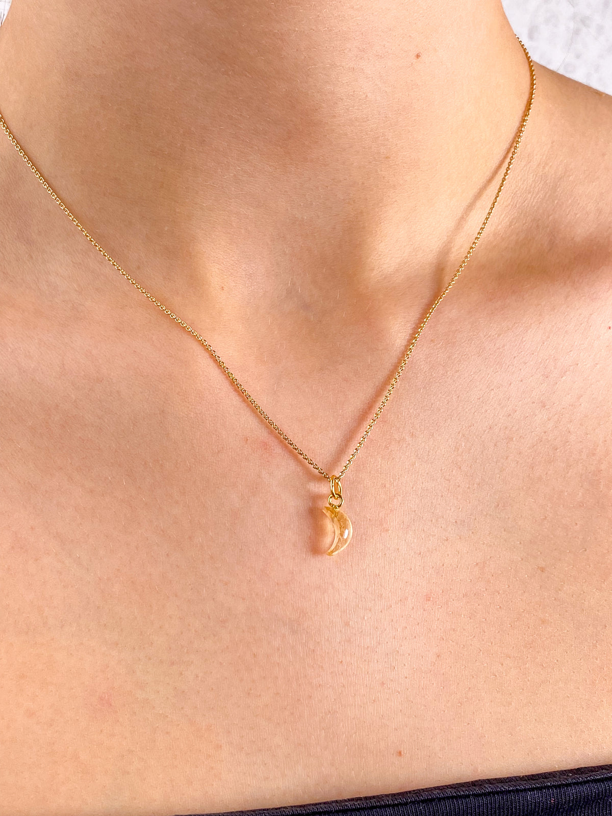 Mini Månhalsband (Citrin)