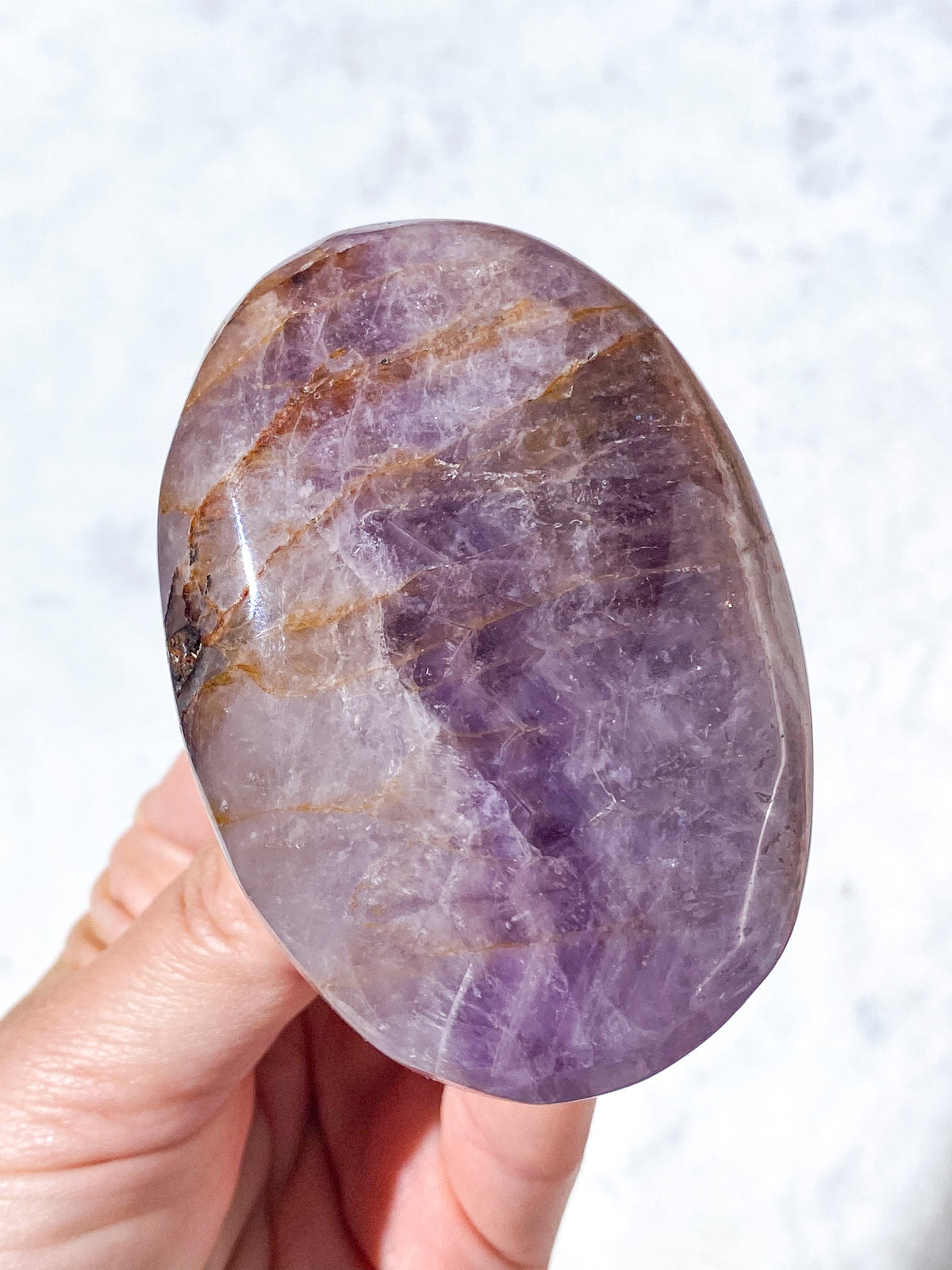 Mexico Agate &amp; Ametist Palmstone (nr 2)
