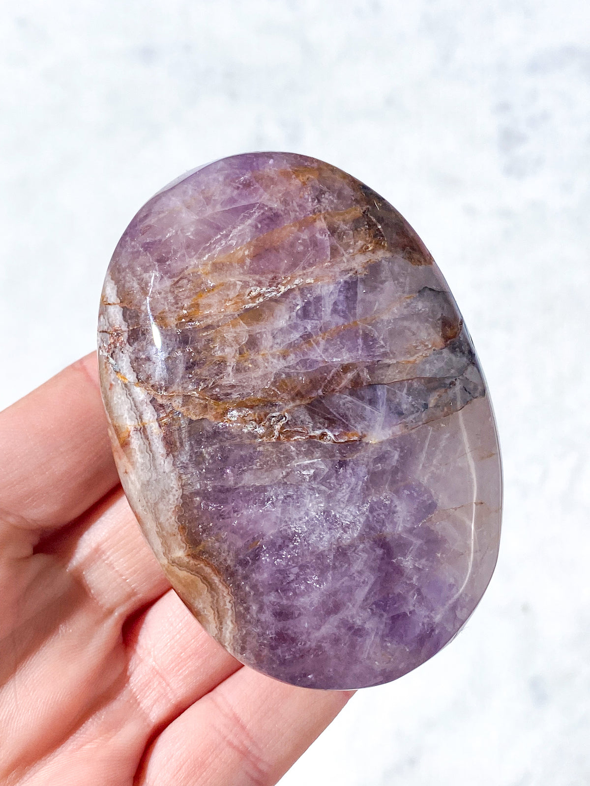 Mexico Agate &amp; Ametist Palmstone (nr 2)