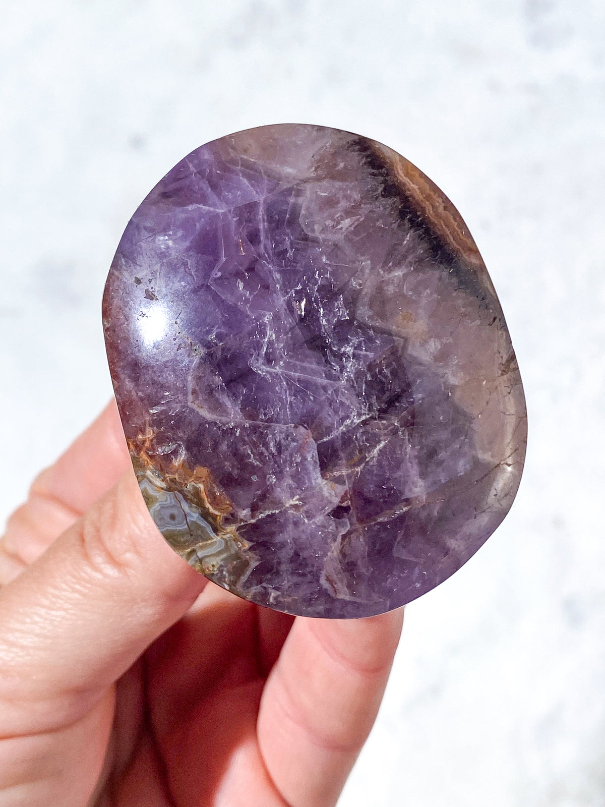 Mexico Agate &amp; Ametist Palmstone (nr 5)