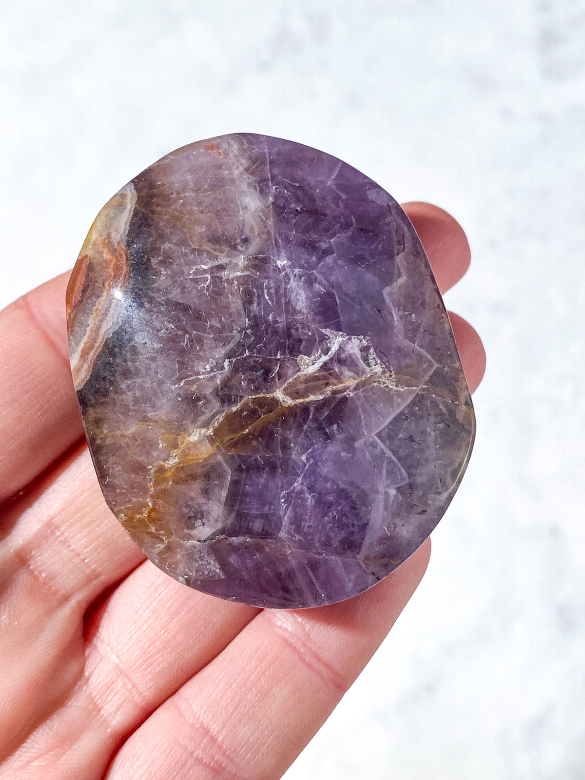 Mexico Agate &amp; Ametist Palmstone (nr 5)