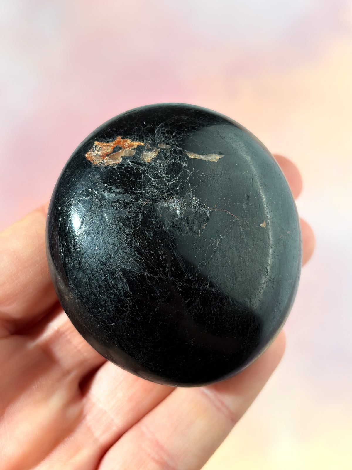 Svart Turmalin Palmstone (Nr. 1)