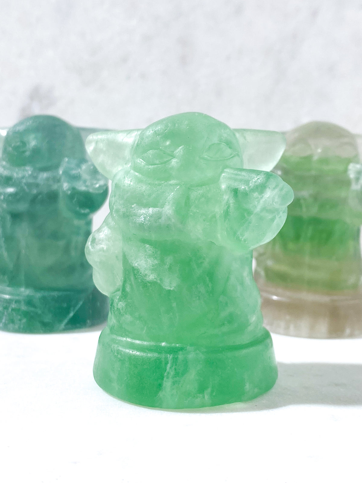 Grön fluorit Yoda