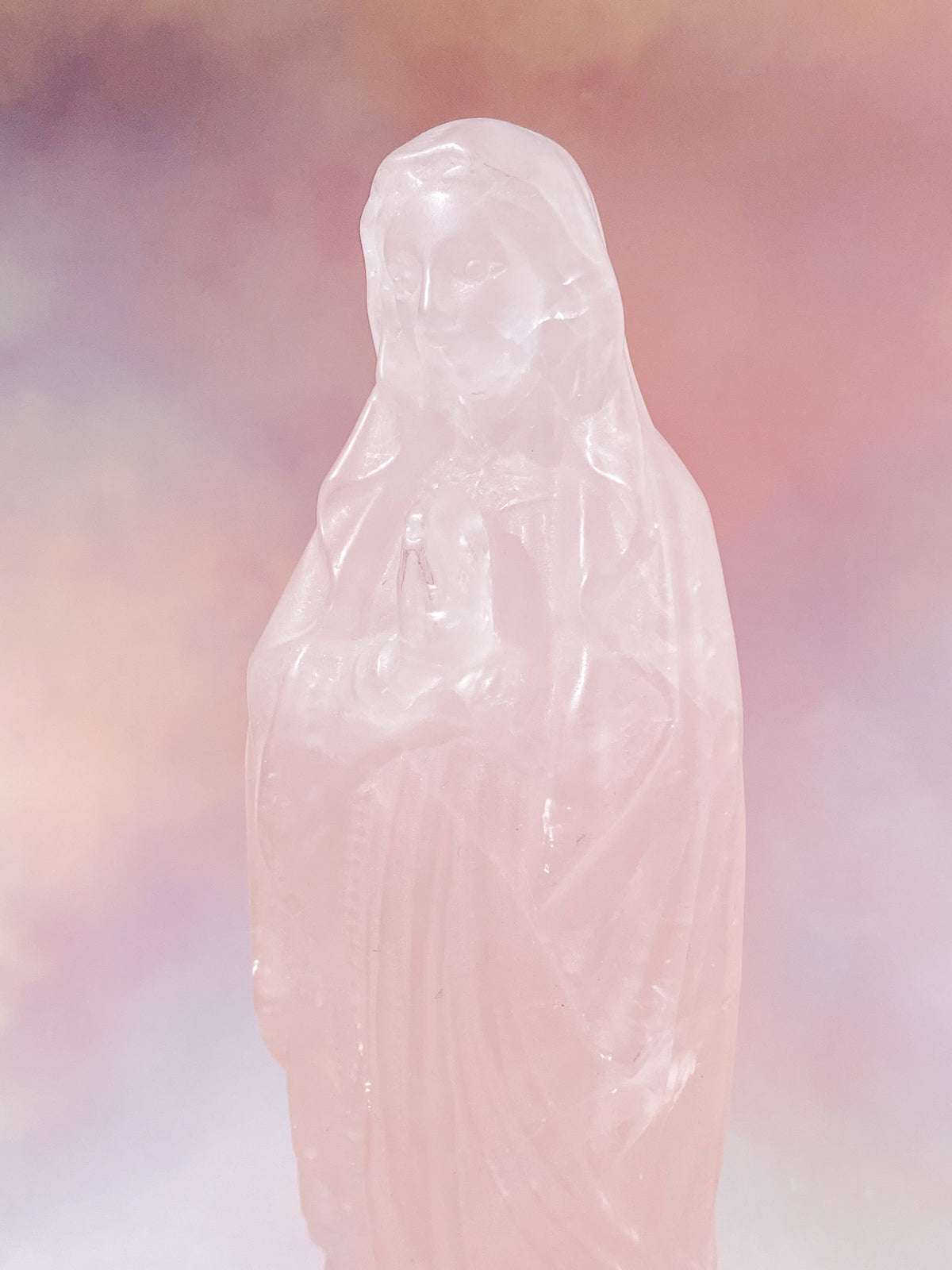 Jättestor Rosenkvarts Madonna (Nr. 3)