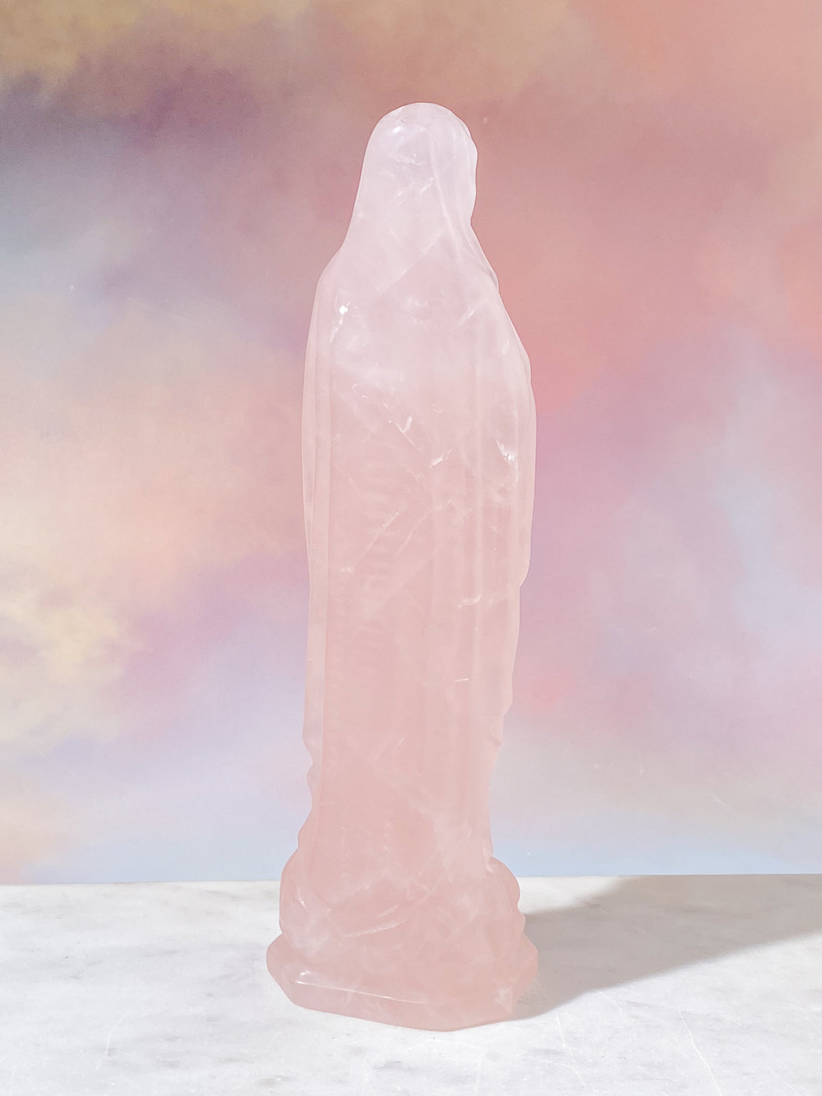 Jättestor Rosenkvarts Madonna (Nr. 3)