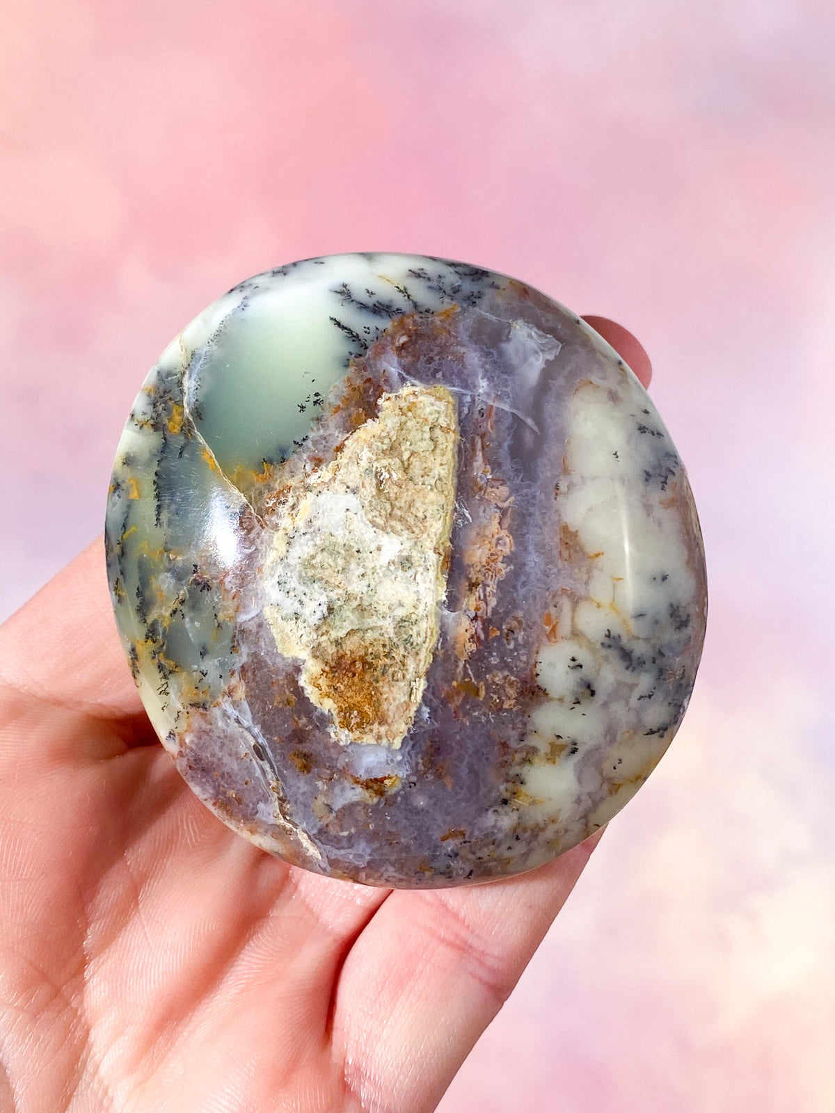 Grön dendritopal palmstone (nr 3)