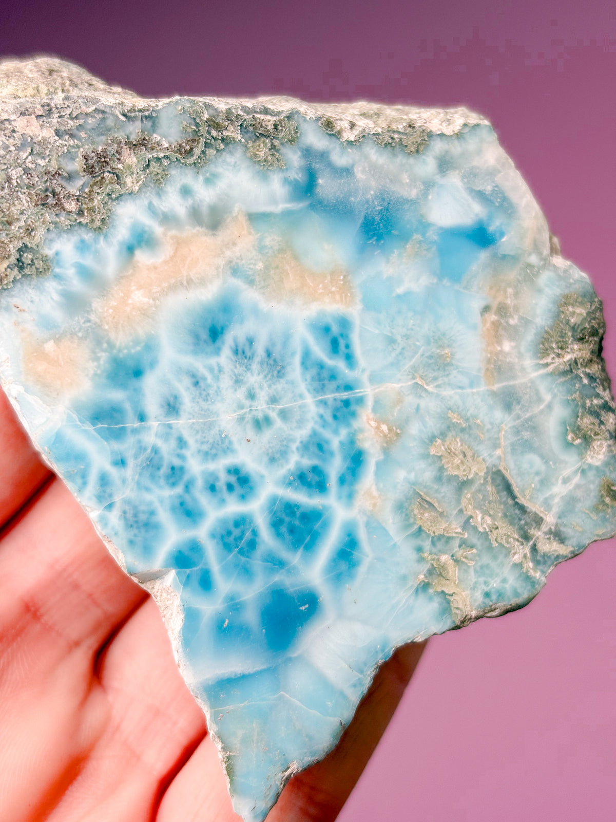 Larimar Raw Polished Large (Nr 47) Exklusiv kvalitet