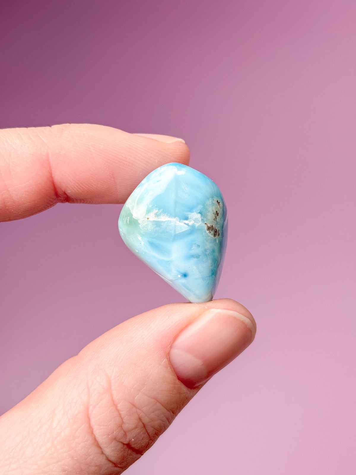 Larimar Pocket Stone Polished (nr 32) Exklusiv kvalitet