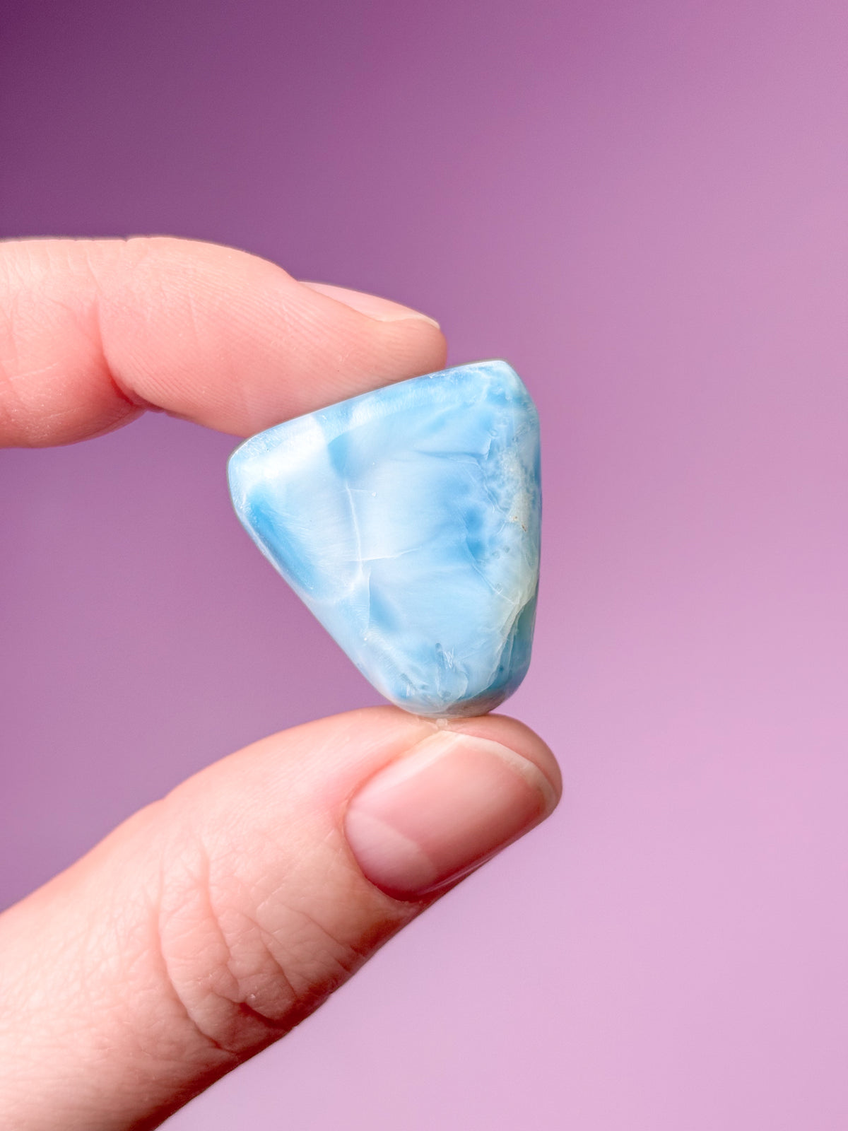 Larimar Pocket Stone Polished (nr 35) Exklusiv kvalitet