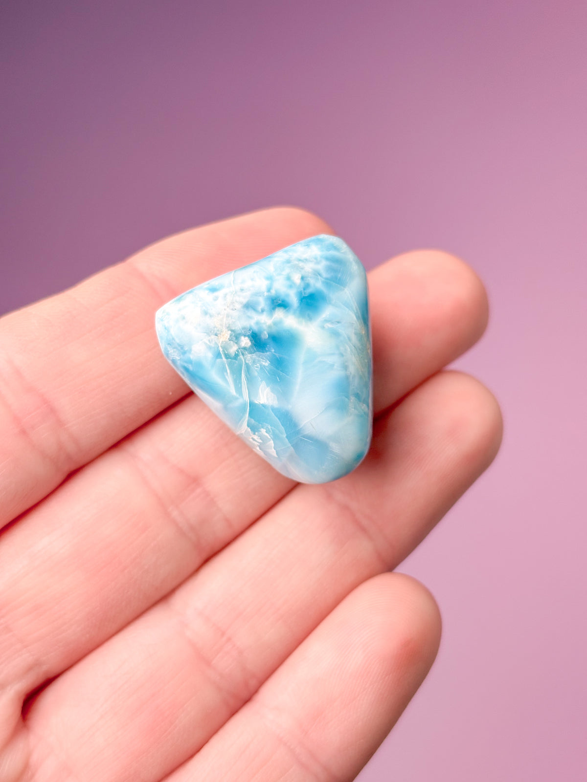 Larimar Pocket Stone Polished (nr 35) Exklusiv kvalitet