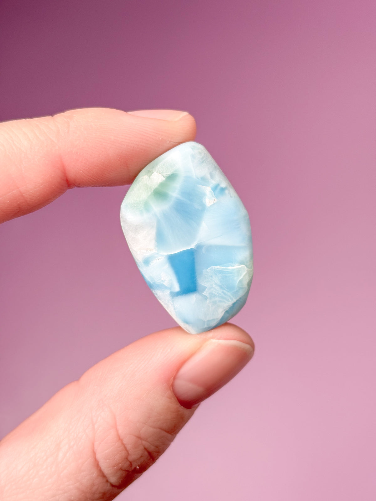 Larimar Pocket Stone Polished (nr 38) Exklusiv kvalitet