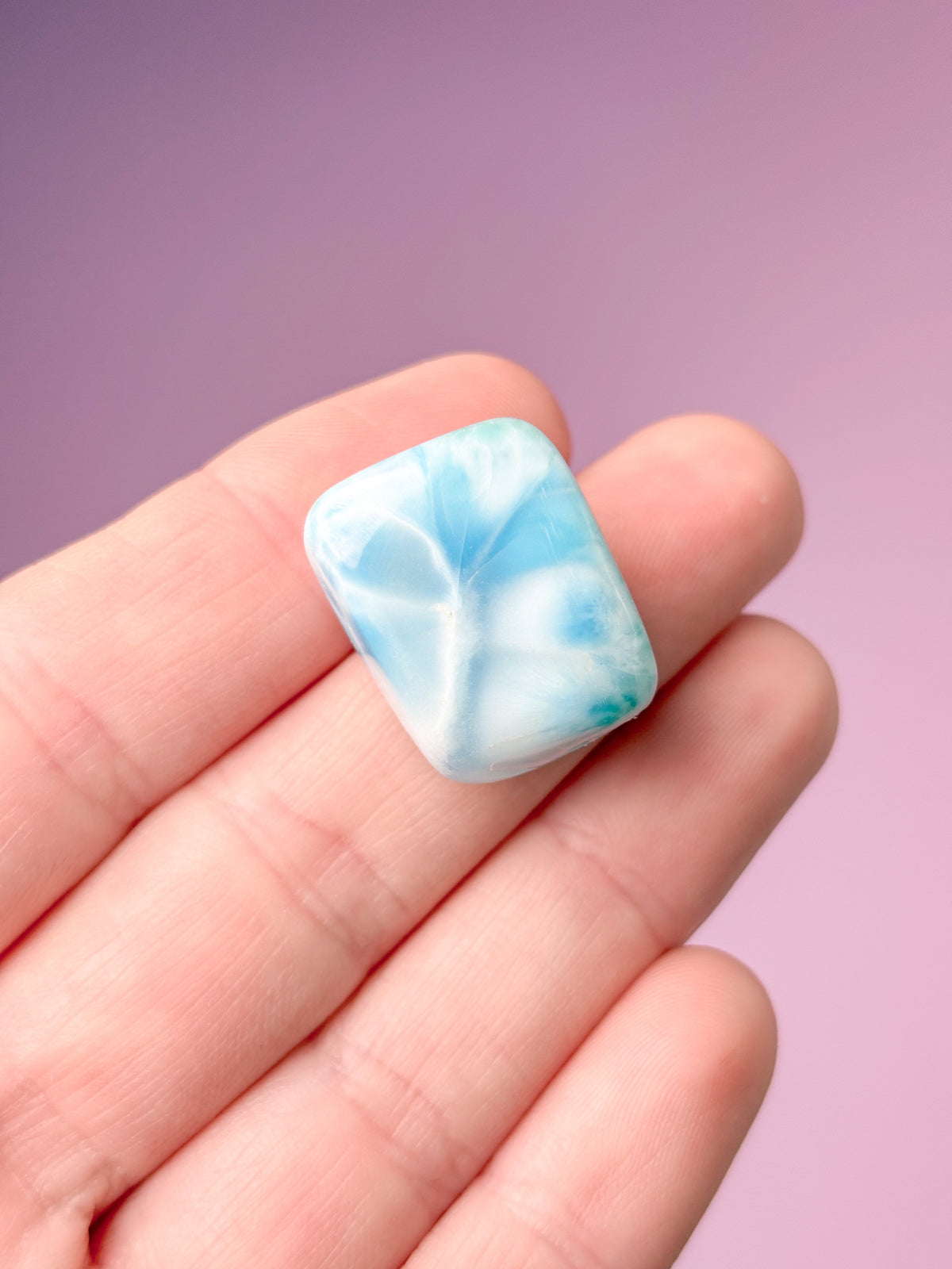 Larimar Pocket Stone Polished (nr 40) Exklusiv kvalitet