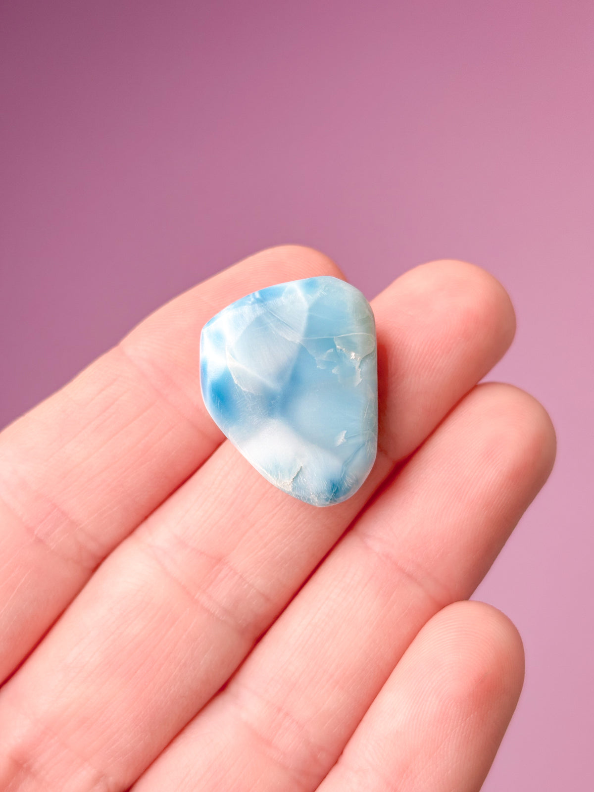 Larimar Pocket Stone Polished (nr 43) Exklusiv kvalitet