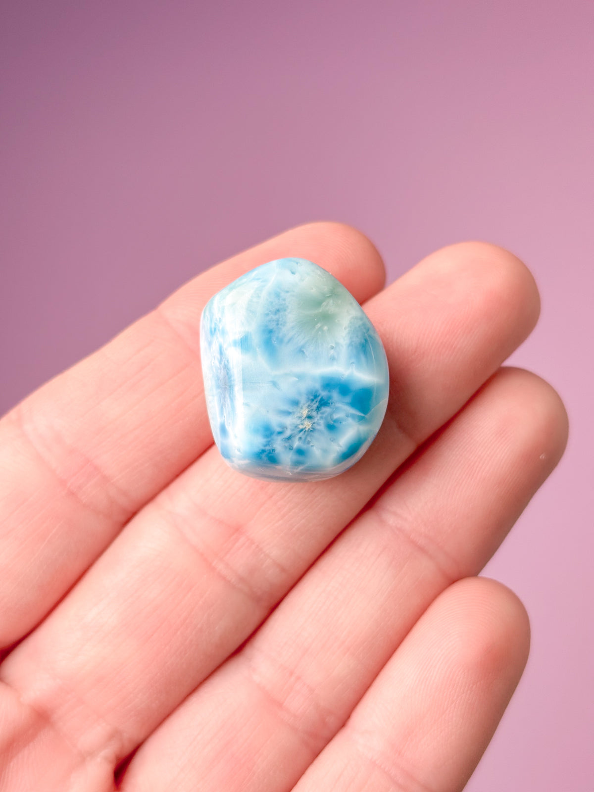 Larimar Pocket Stone Polished (nr 45) Exklusiv kvalitet
