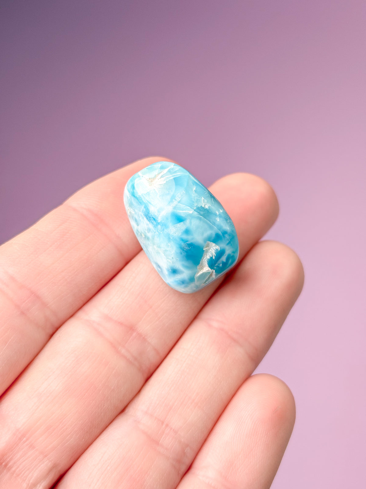 Larimar Pocket Stone Polished (nr 48) Exklusiv kvalitet