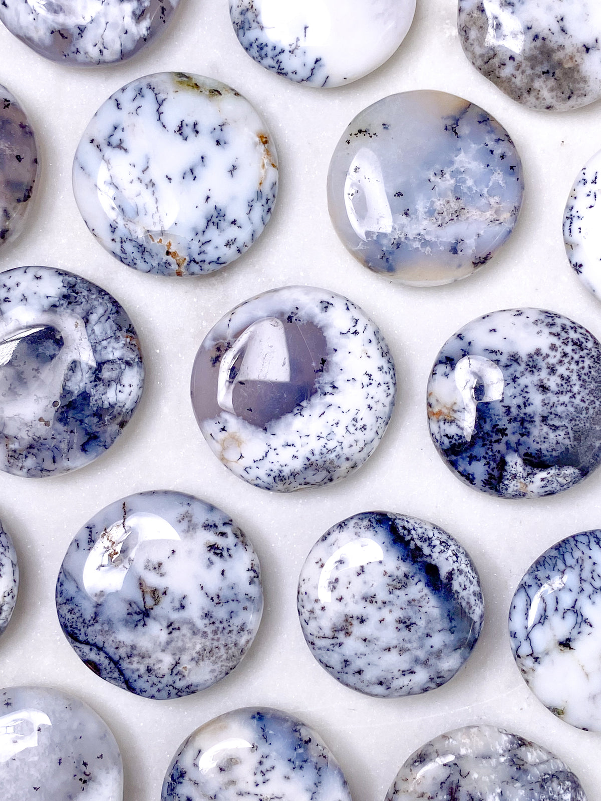 Dendrit Opal Mini Disc (Plat Polerad Pocket Stone)