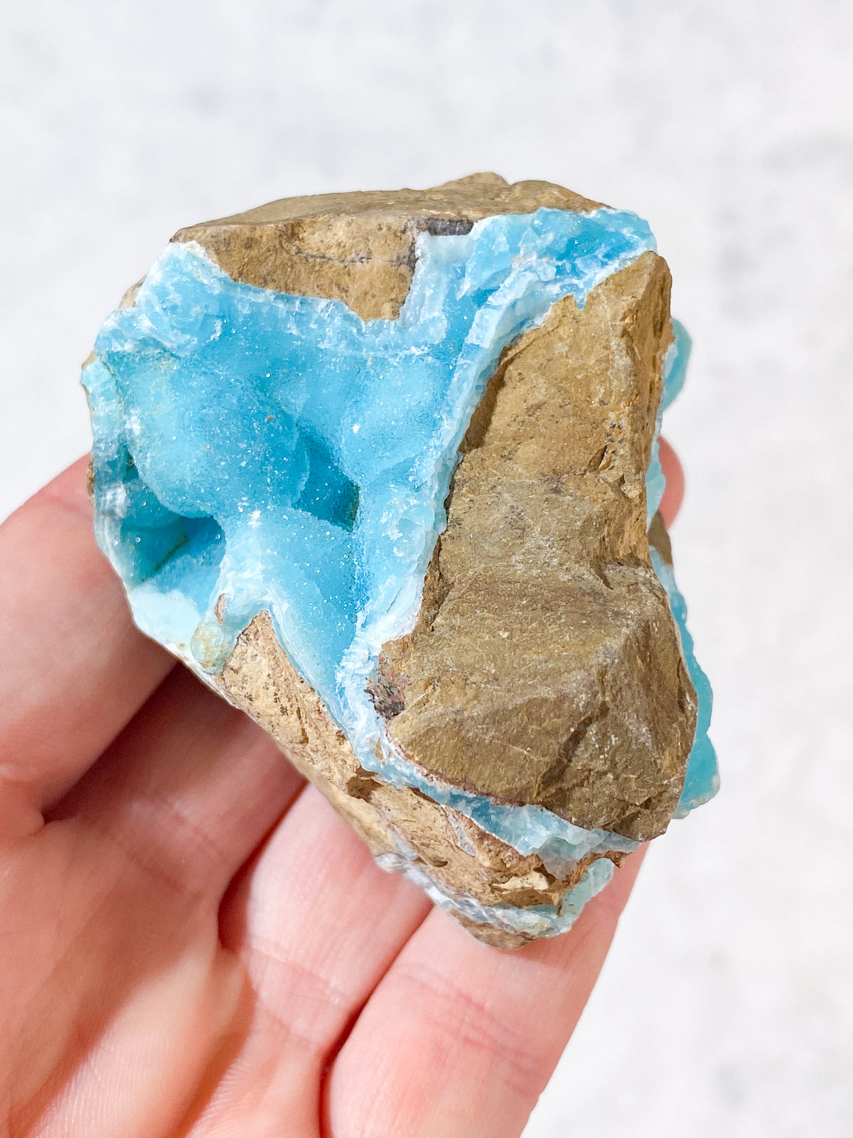 Blå hemimorfitkluster (Nr. 1)