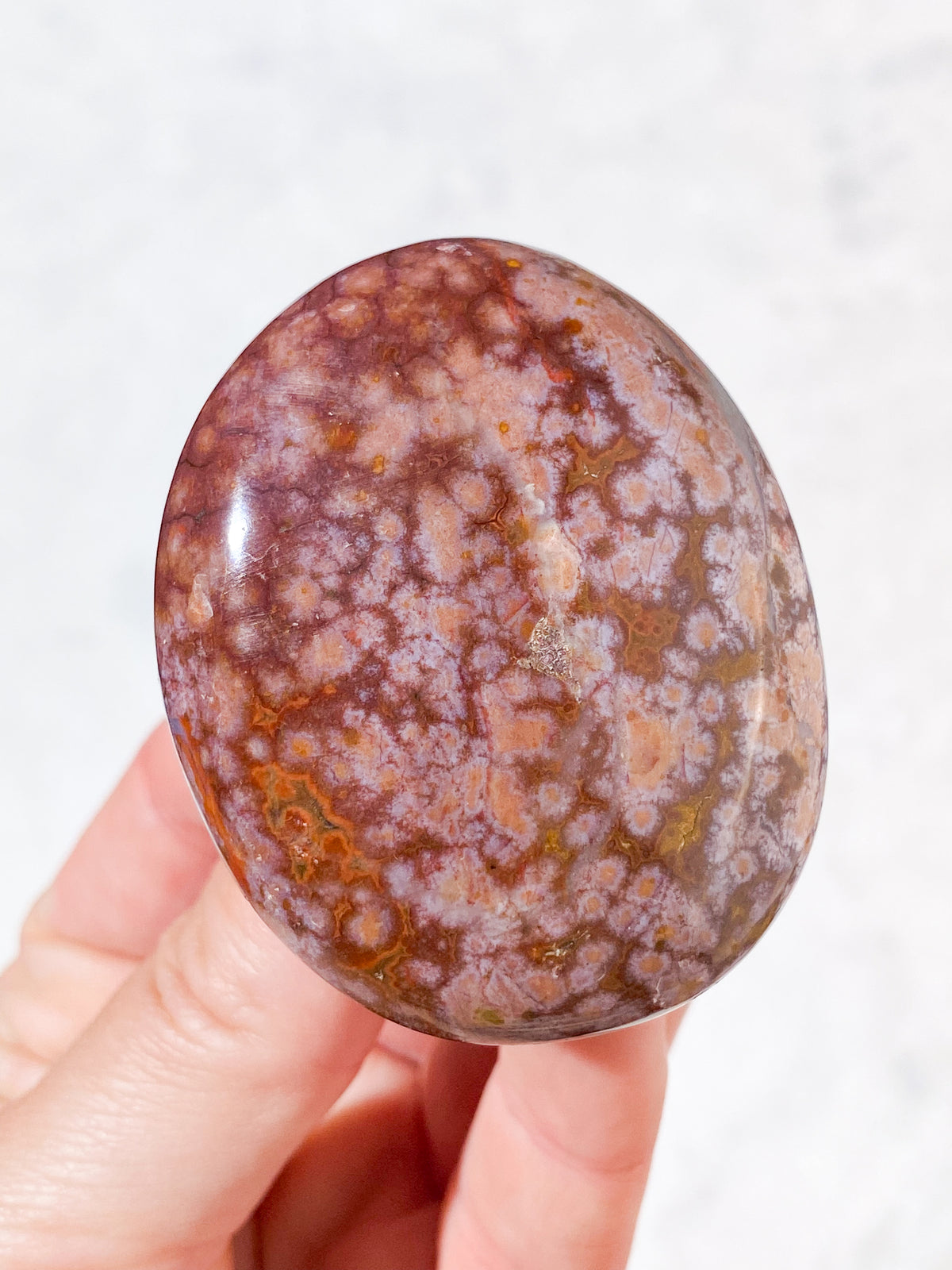 Röd ocean jaspis palmstone (Nr. 2)