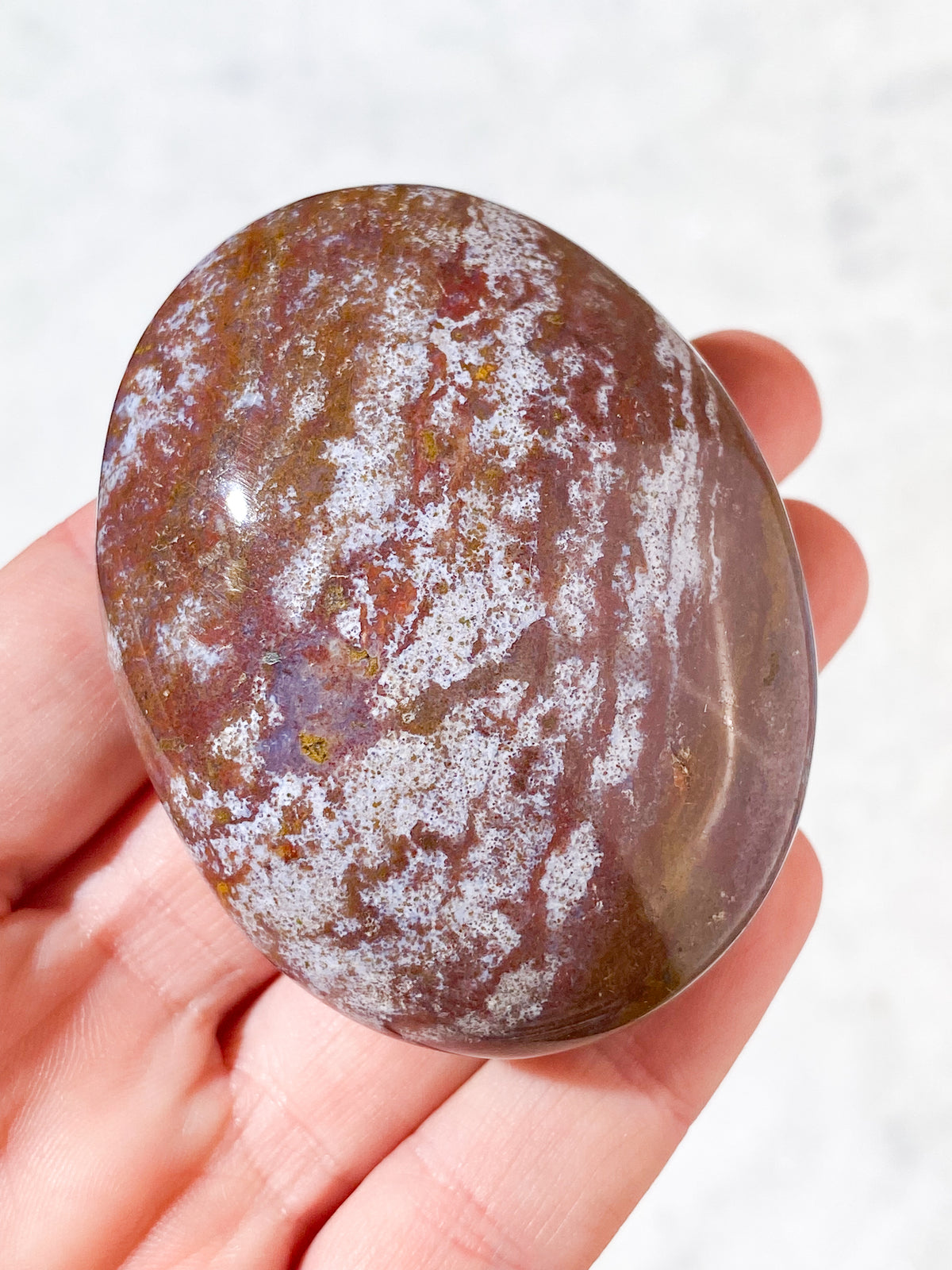 Röd Ocean Jaspis Palmstone (Nr 5)