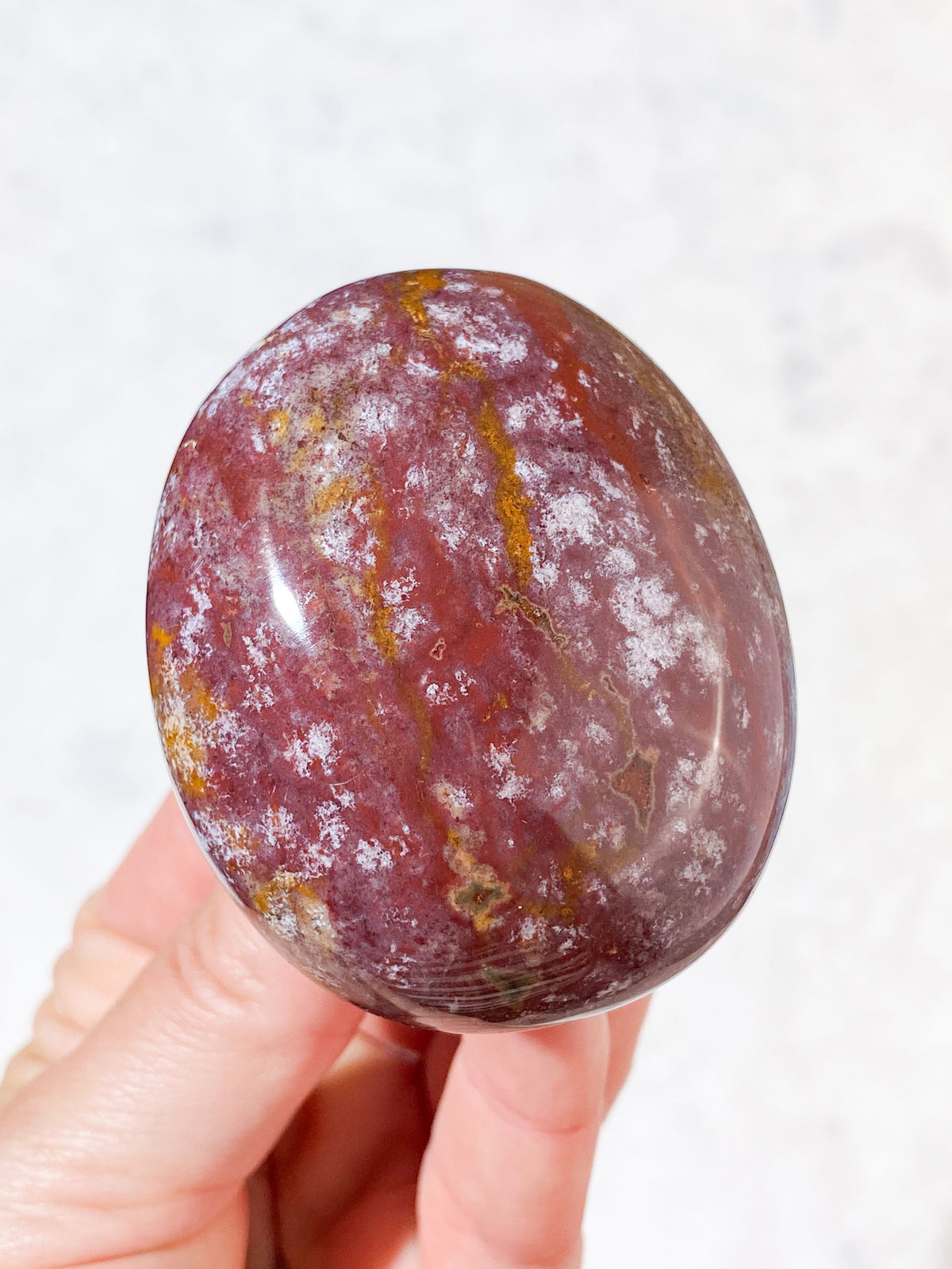 Röd Ocean Jaspis Palmstone (Nr. 7)