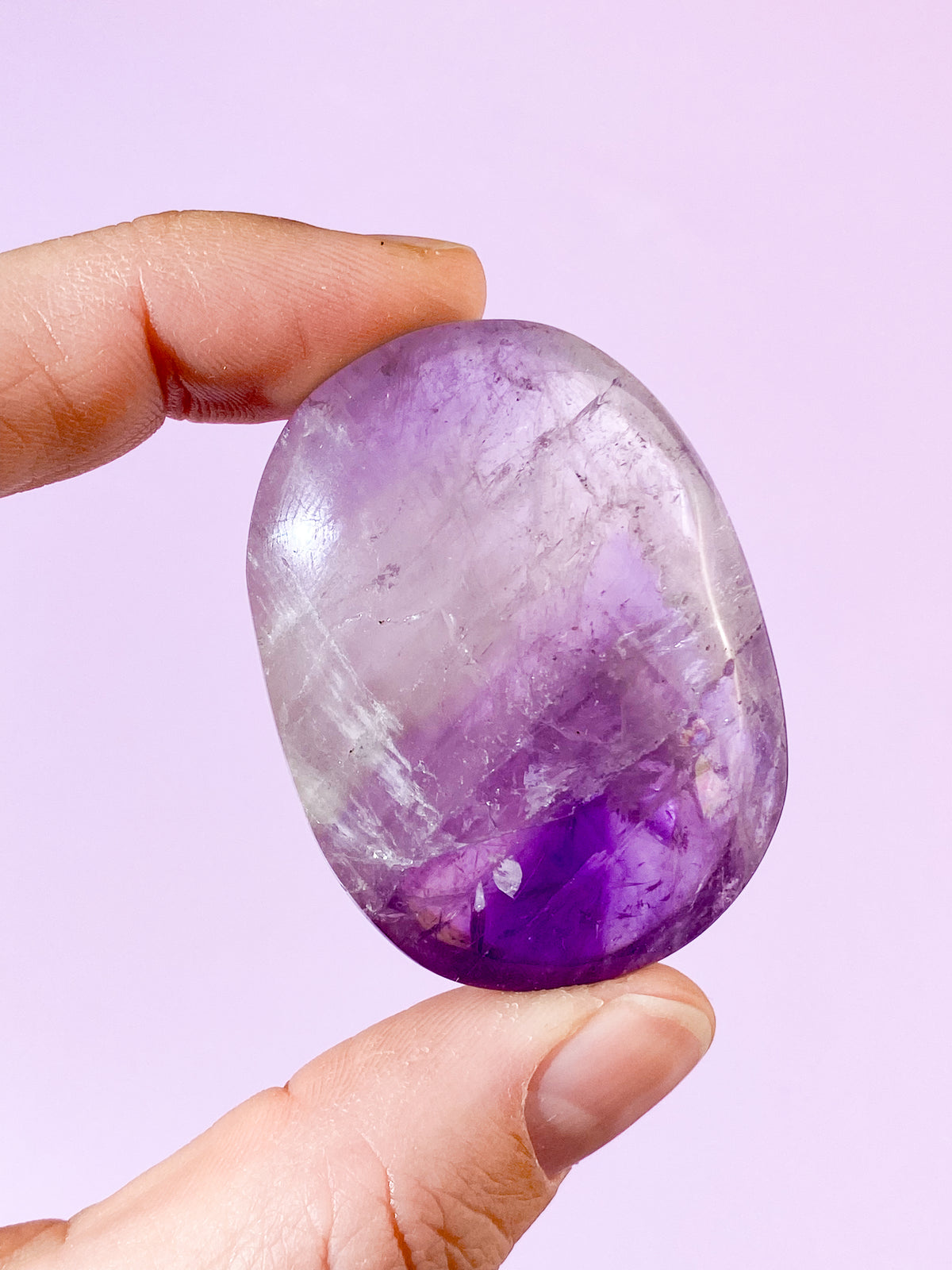 Smokey Phantom Ametist Palmstone (Nr. 6)