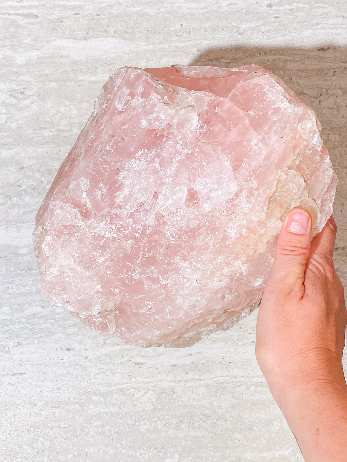 Stor rå rosenkvarts (nr 7) 8,9 kg.