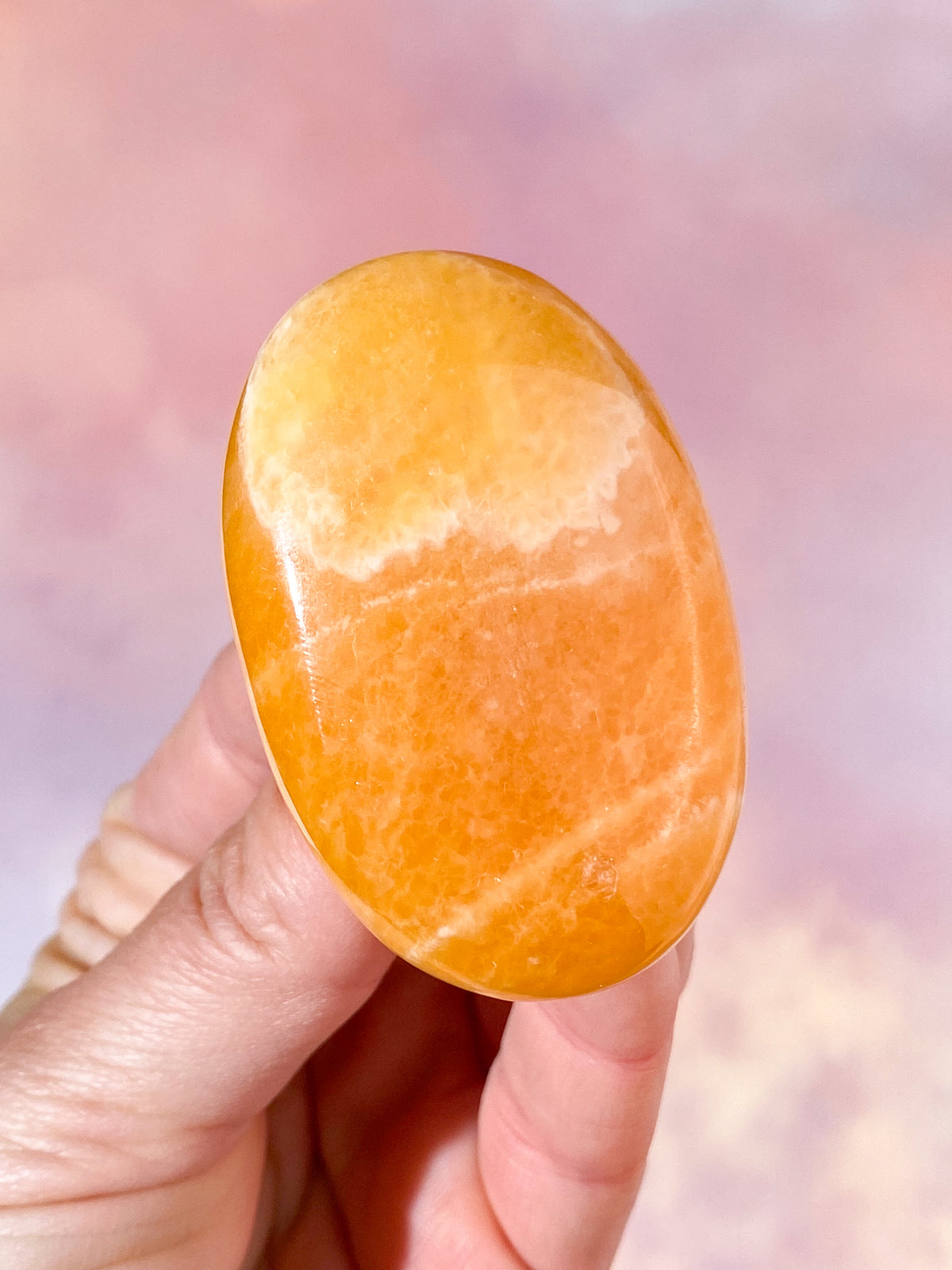 Orange Kalcit Palmstone (nr 16)