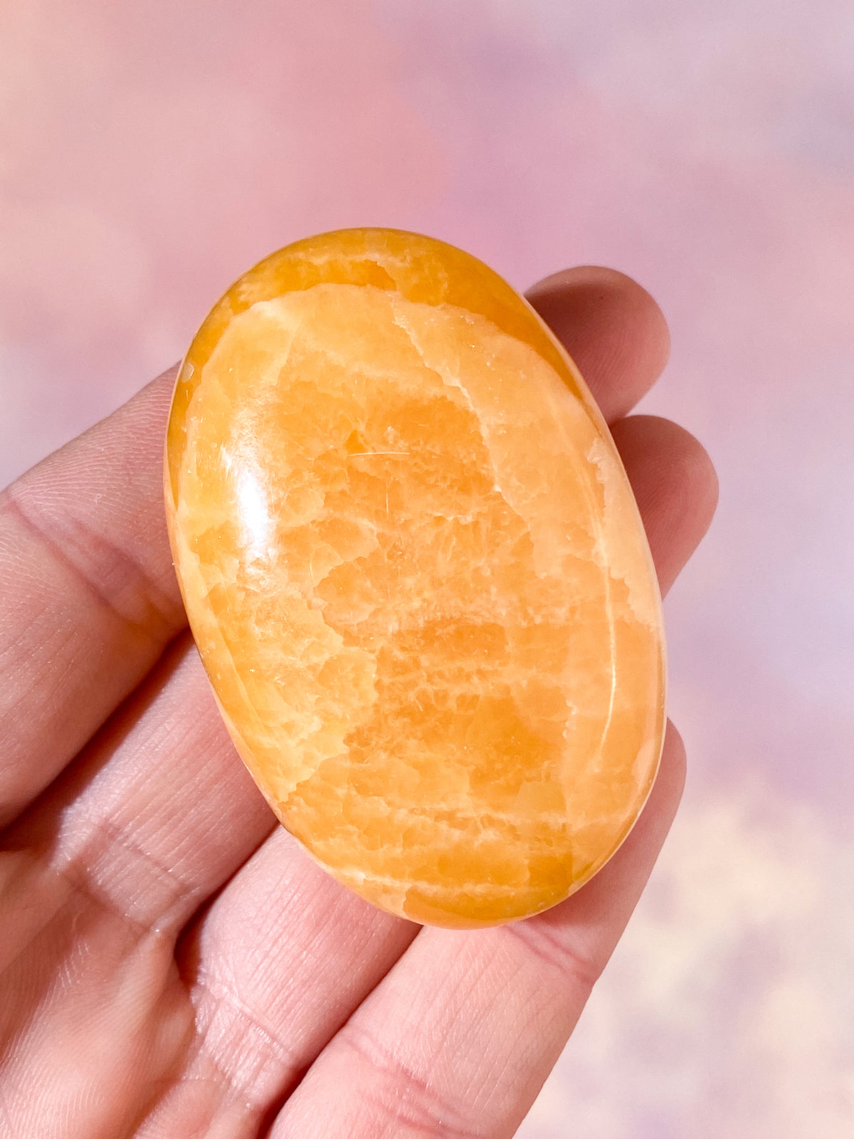 Orange Kalcit Palmstone (nr 16)
