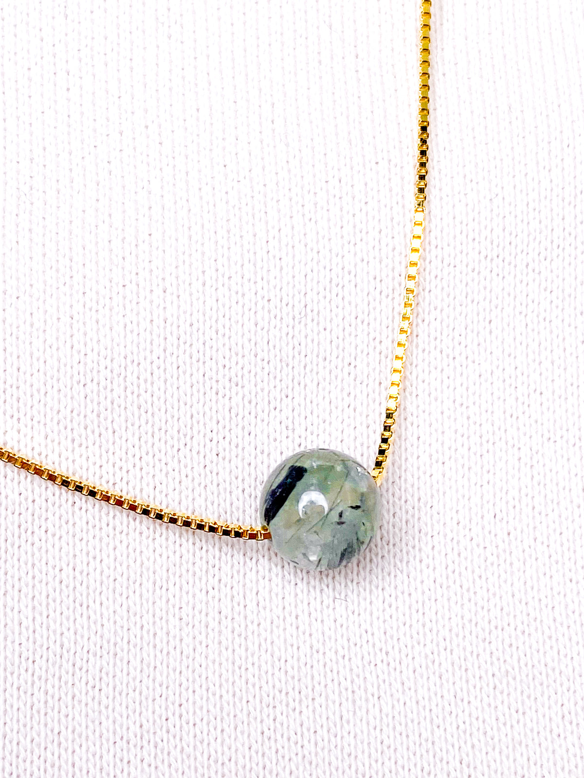 Akvamarin - Petite Heart - Guld
