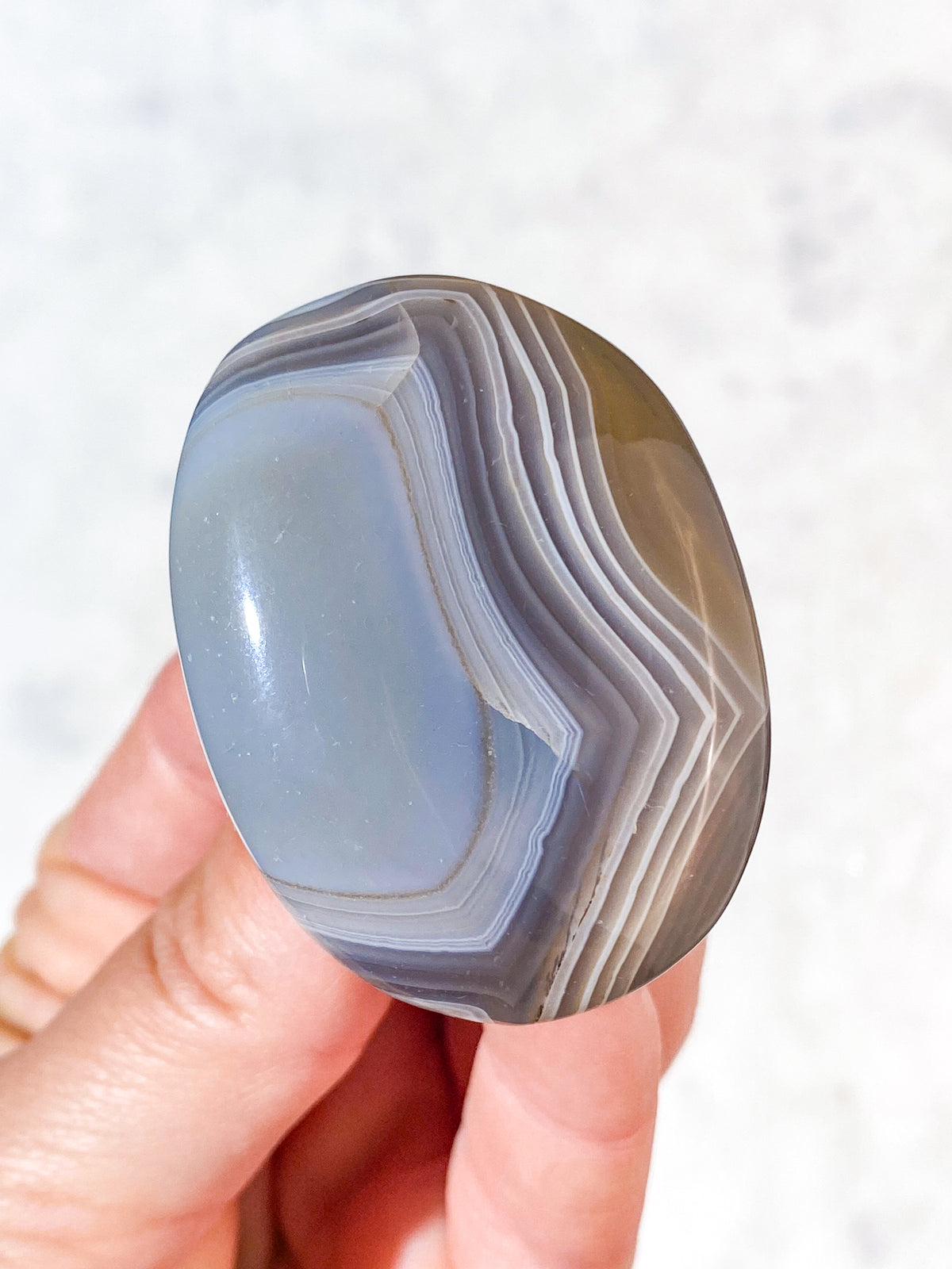 Naturlig Agat Palmstone (Nr. 15)