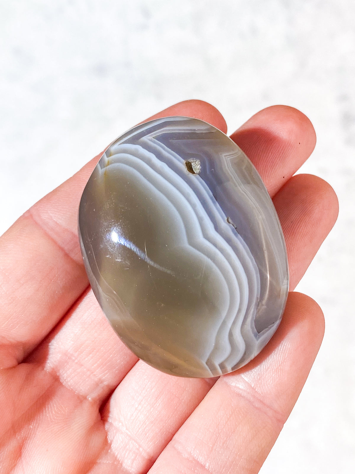 Naturlig Agat Palmstone (Nr. 15)