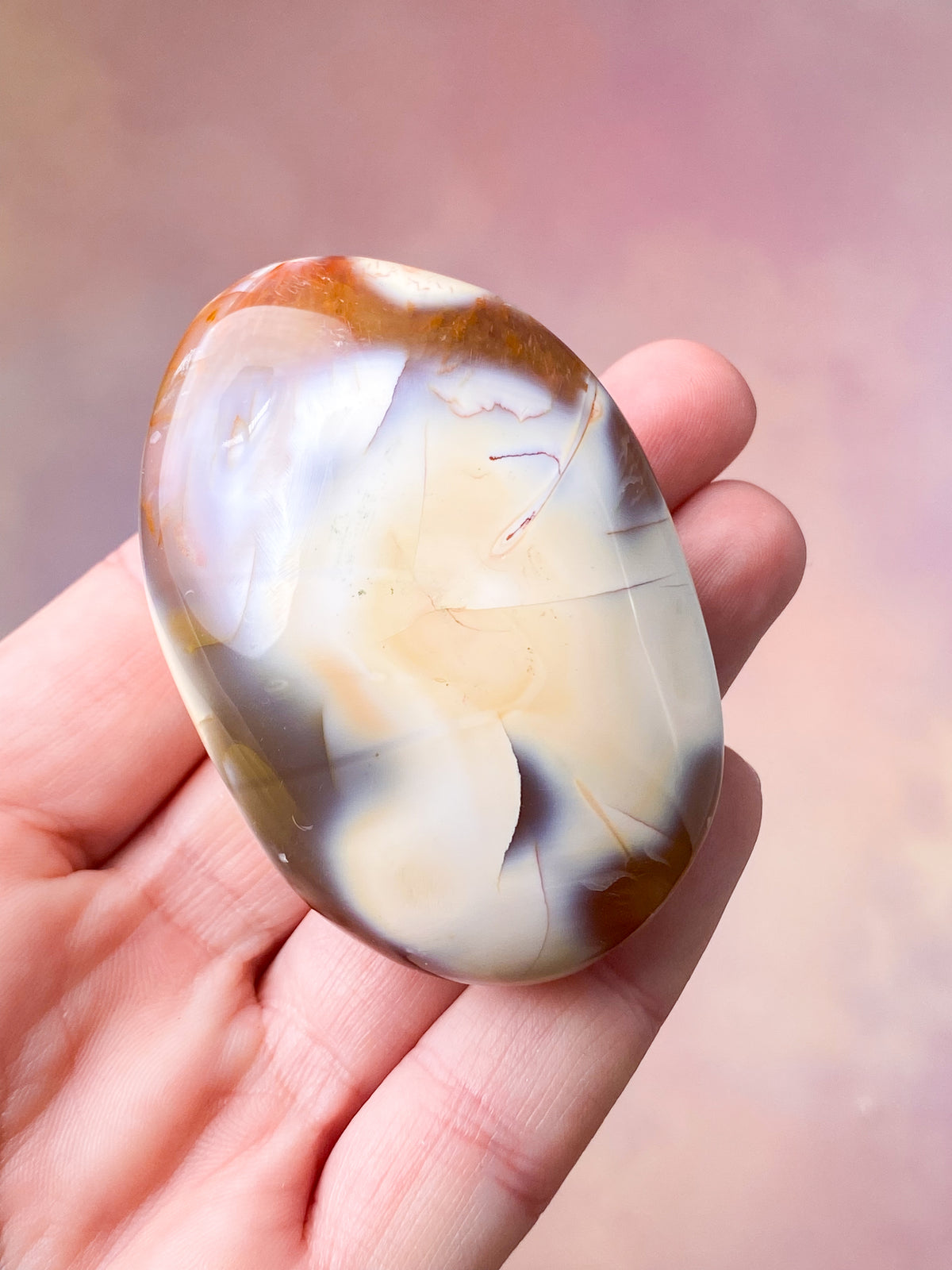 Carnelian Orca Agate Palmstone (nr 4)