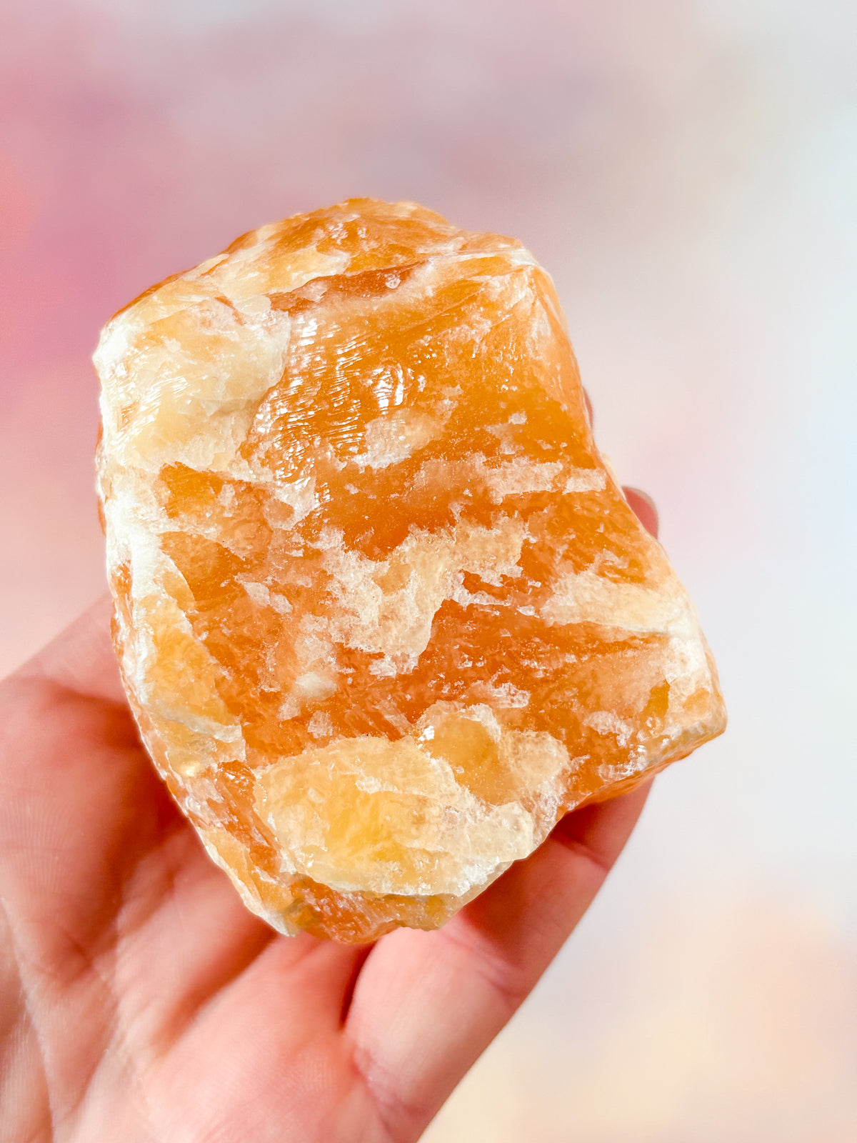 Orange Kalcit Rå (Nr. 4)