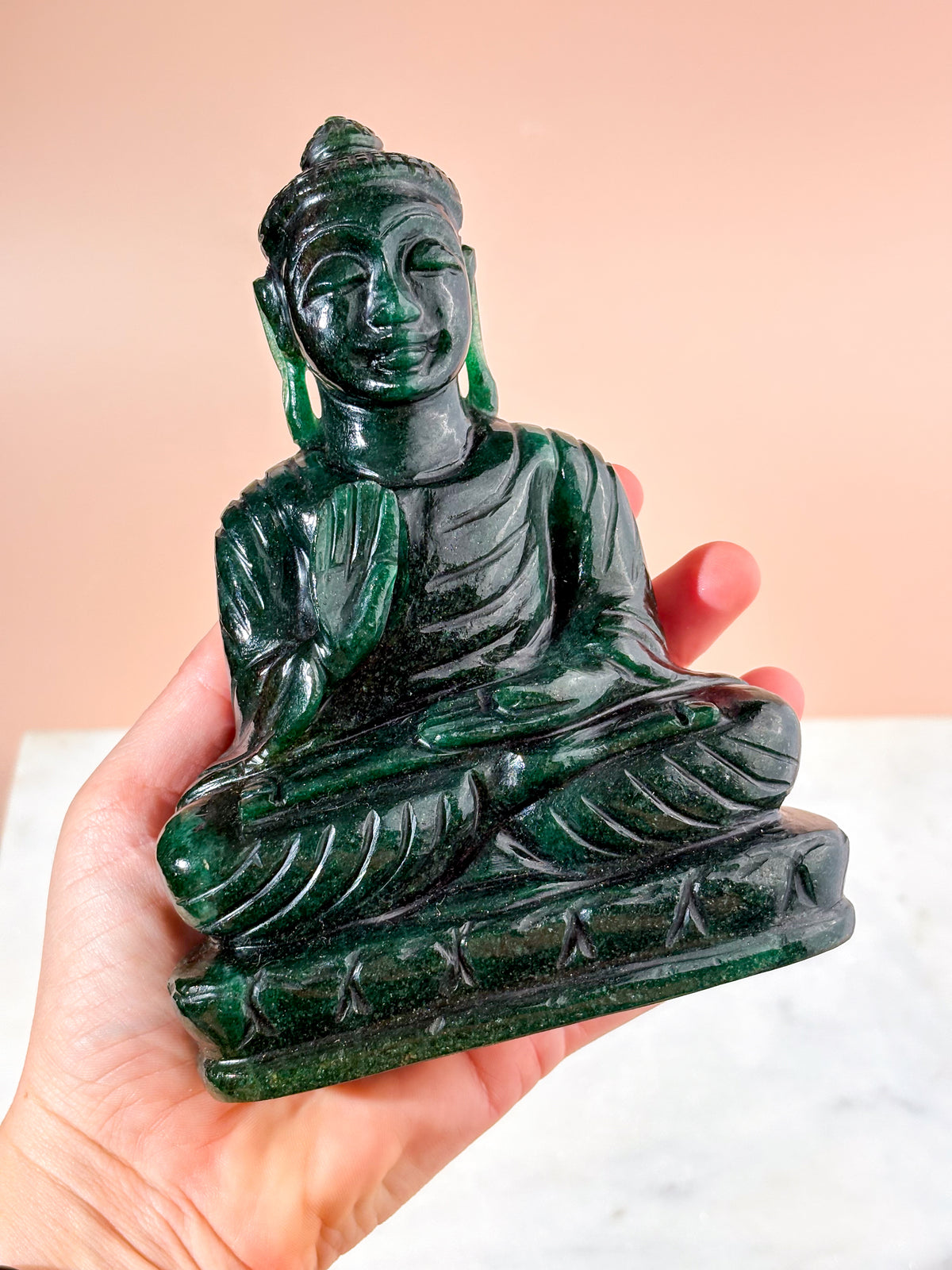 Grön aventurin-buddha (nr 1)