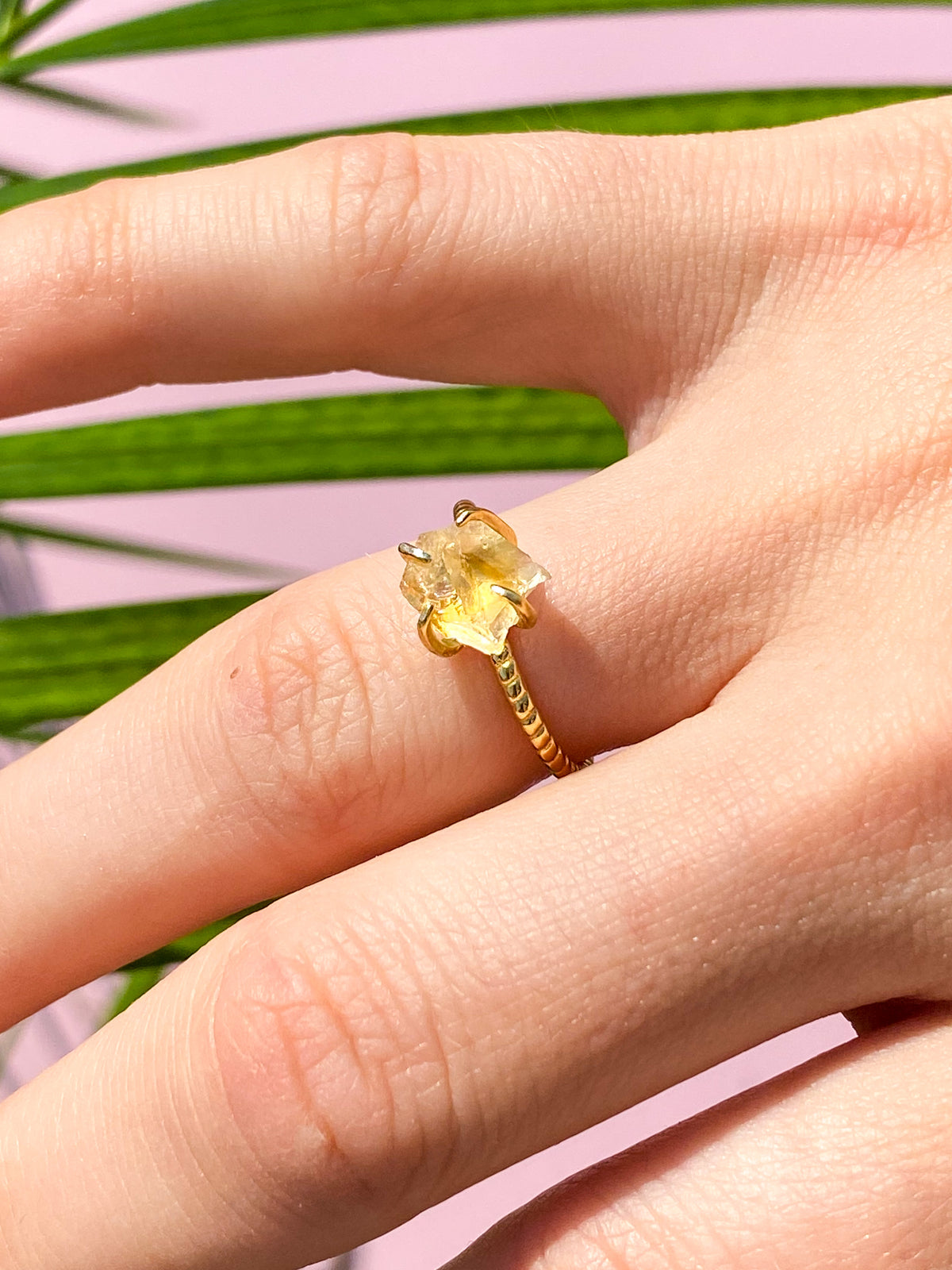 Rå kristallring - guld