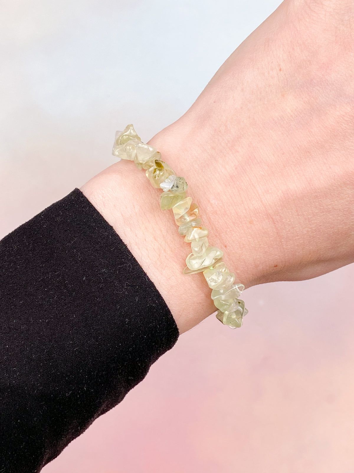 Prehnit Chip Armband 