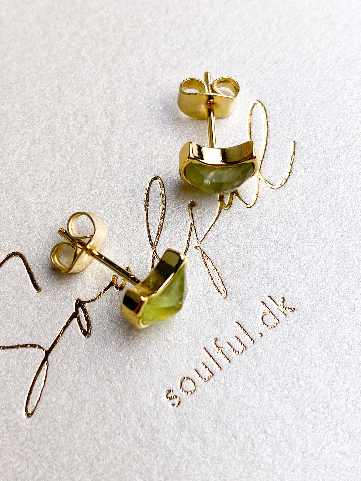 Akvamarin - Petite Heart - Guld