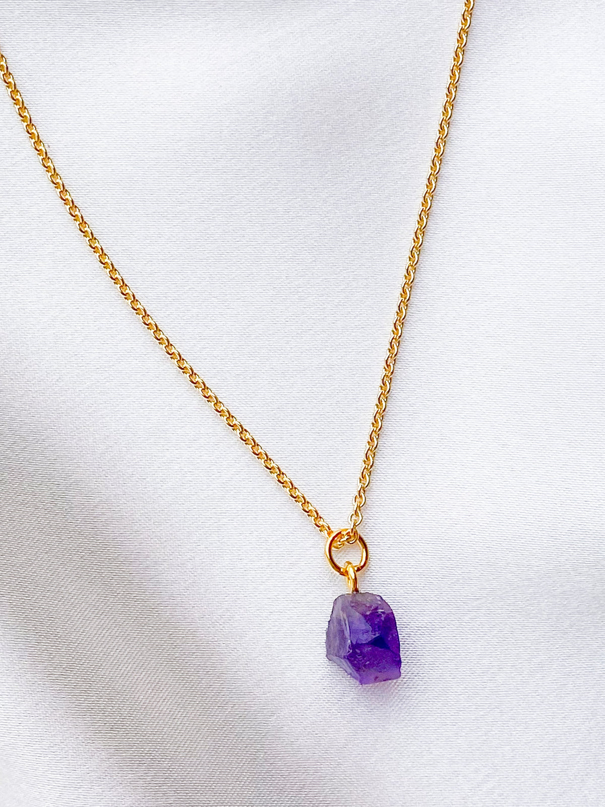 Akvamarin - Petite Heart - Guld