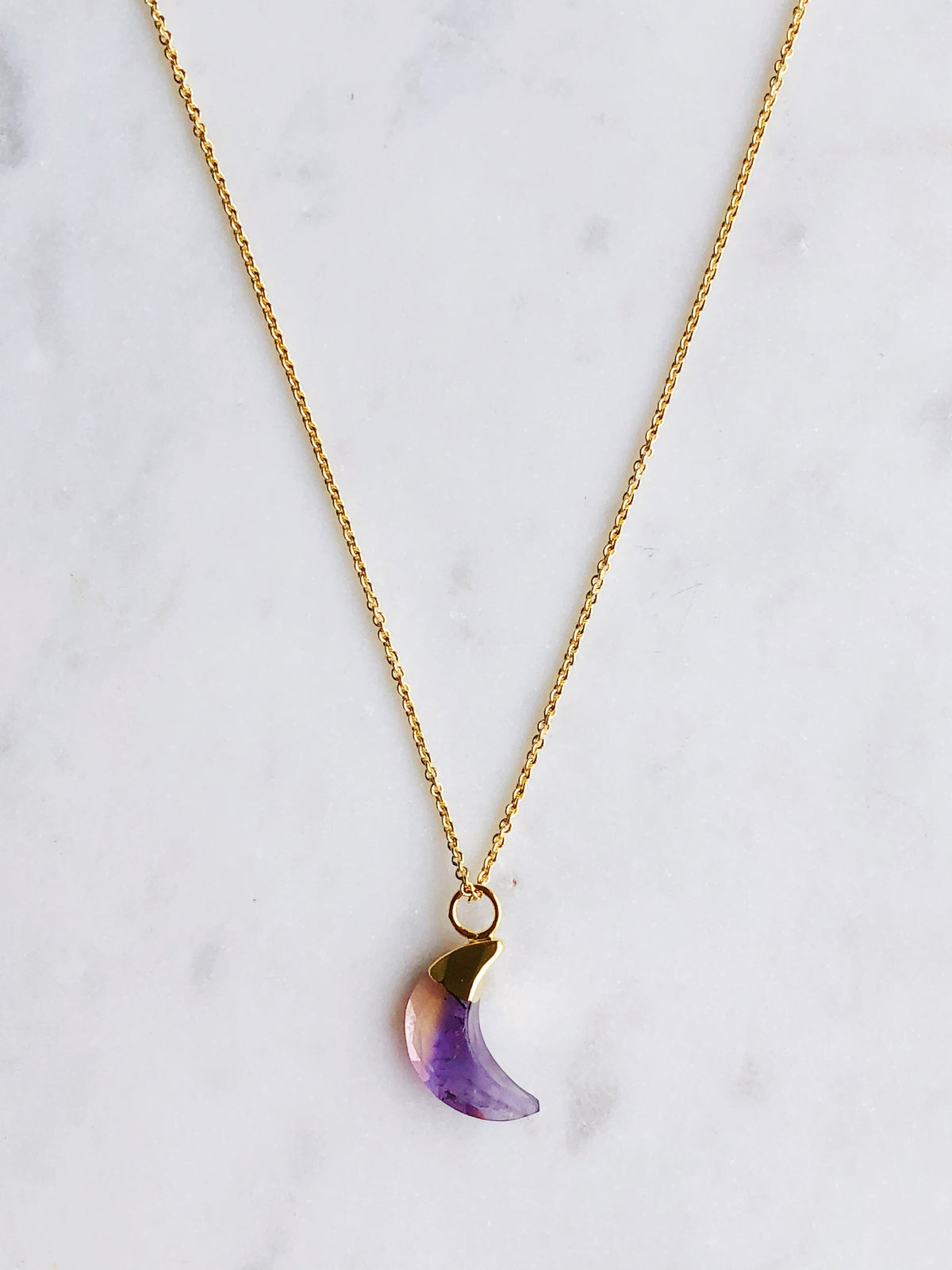 Ametrin Moon Facet Halsband (18k guldpläterad)
