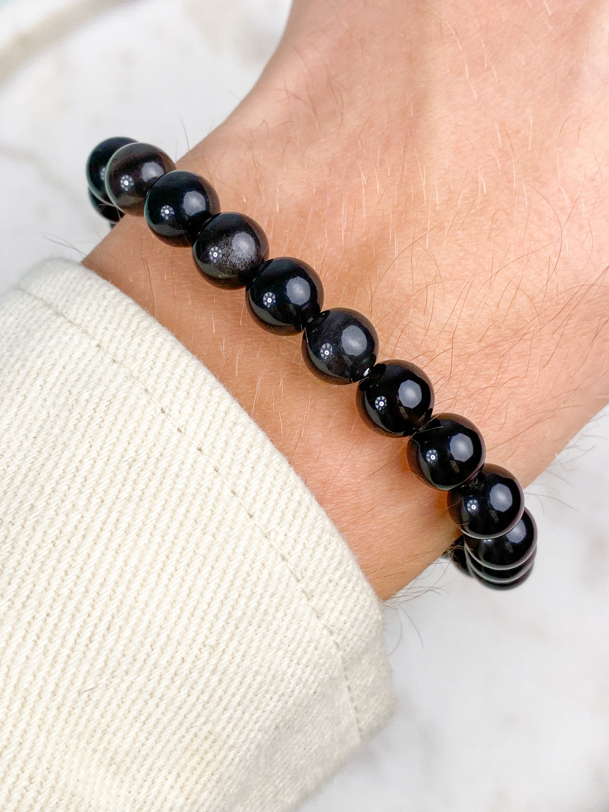 Silver Obsidian Armband (Herr)