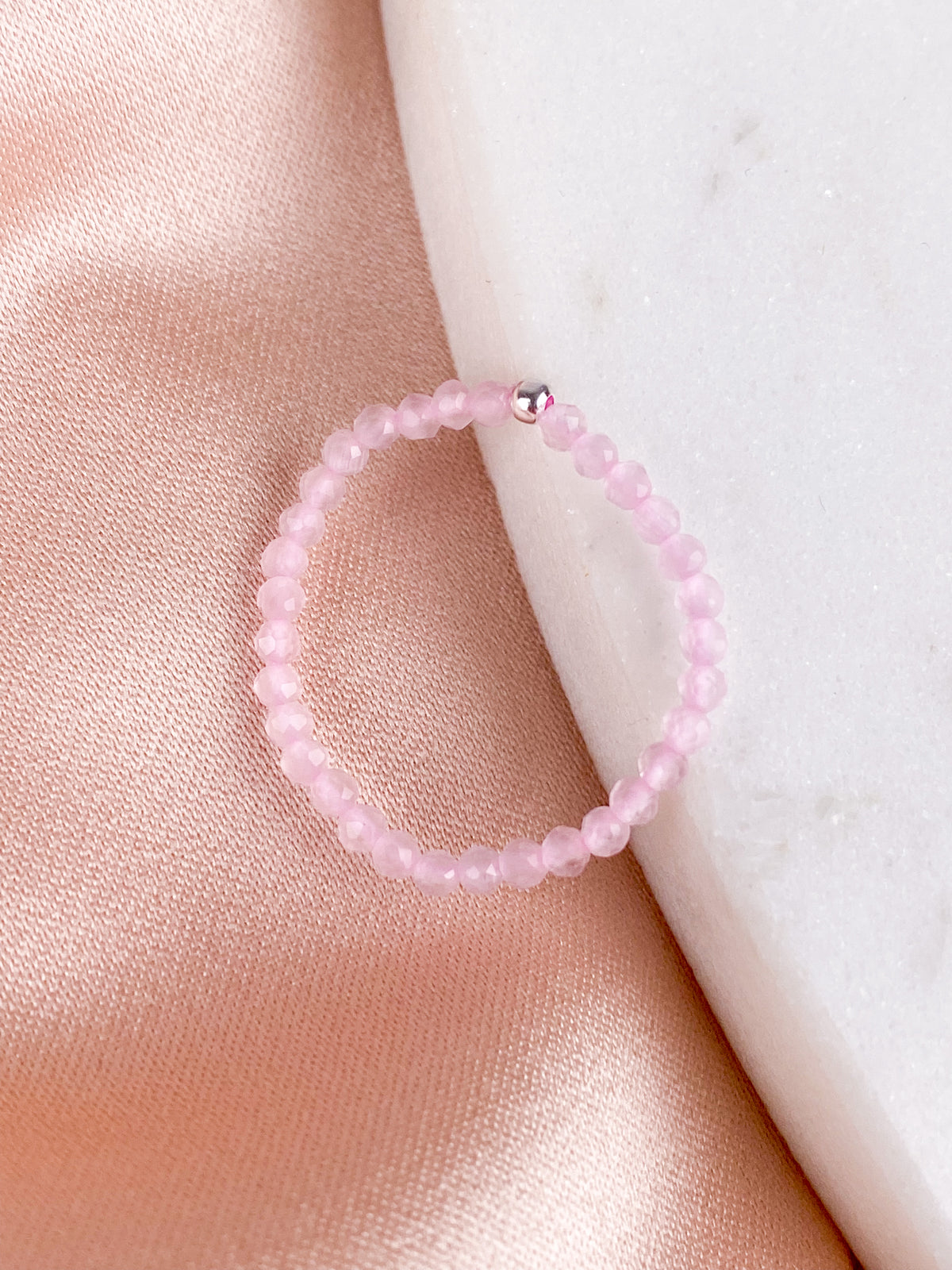 Rosakvarts Armband (Facet)